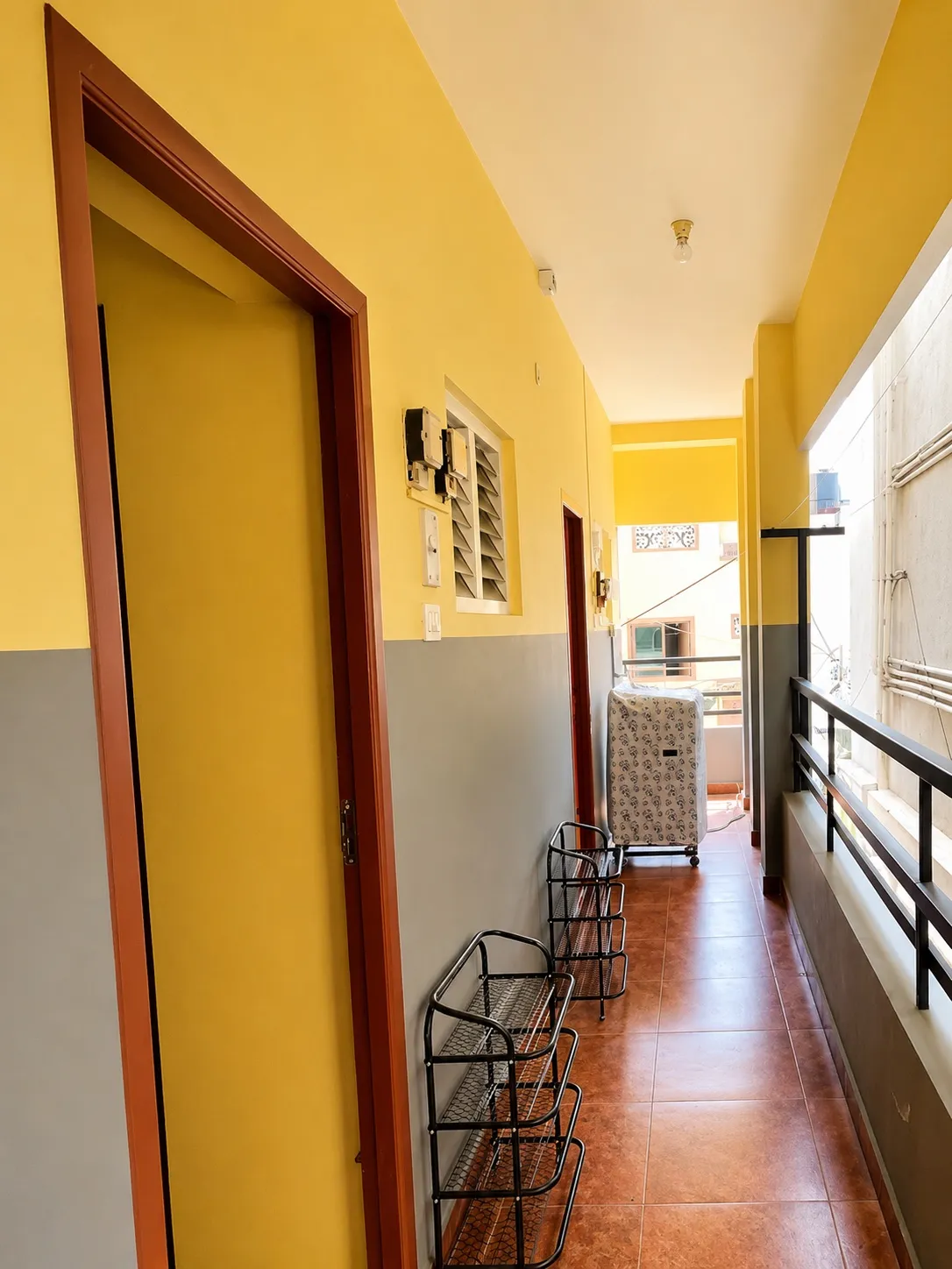 Open-air corridor at Q Residency